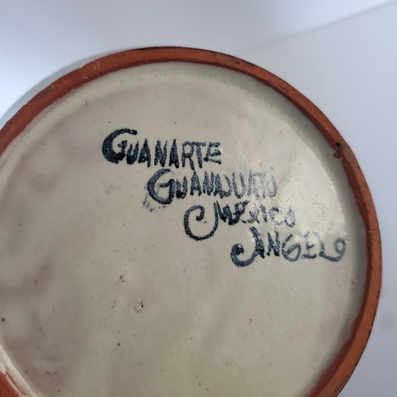 Handpainted MEXICAN ART POTTERY Tall Ceramic Jar Canister Food Storage Signed - Picture 8 of 10